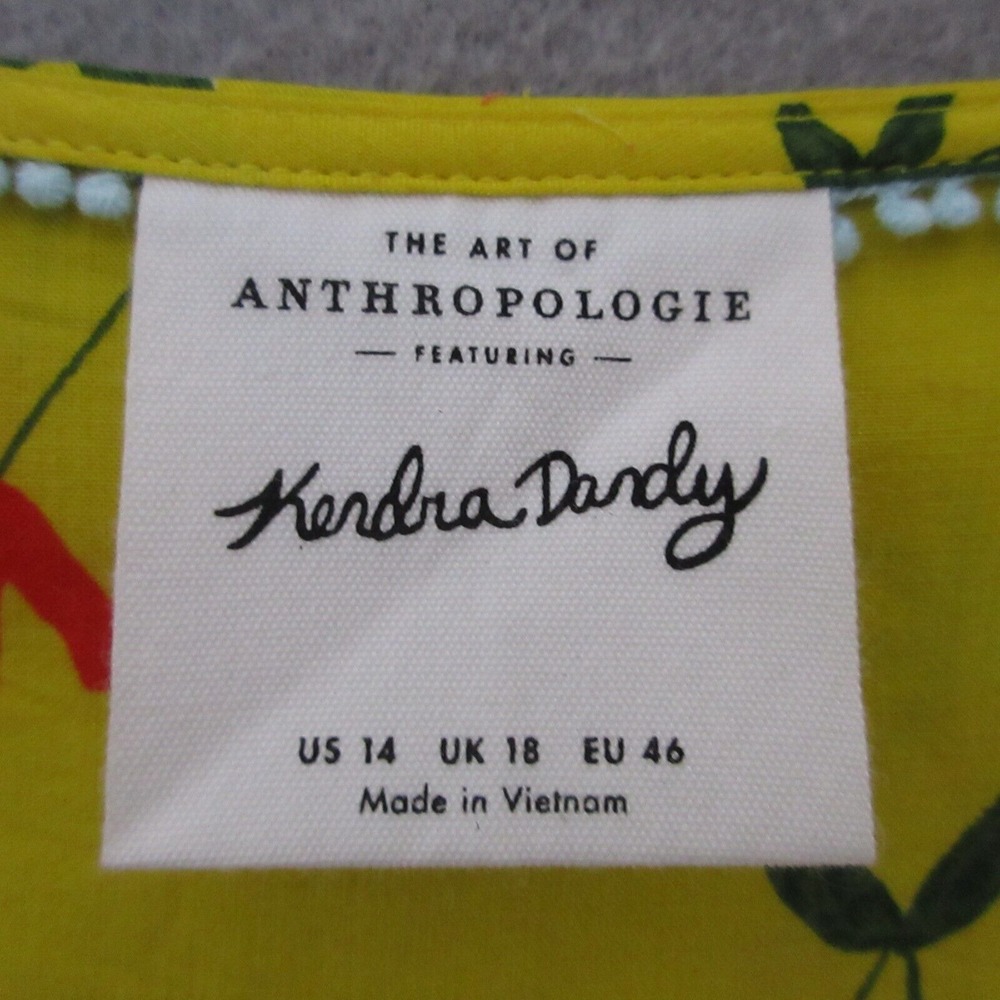 Anthropologie Kendra Dandy Top Women Plus 14 Yellow Red Western Rodeo Dreamer - Picture 6 of 13